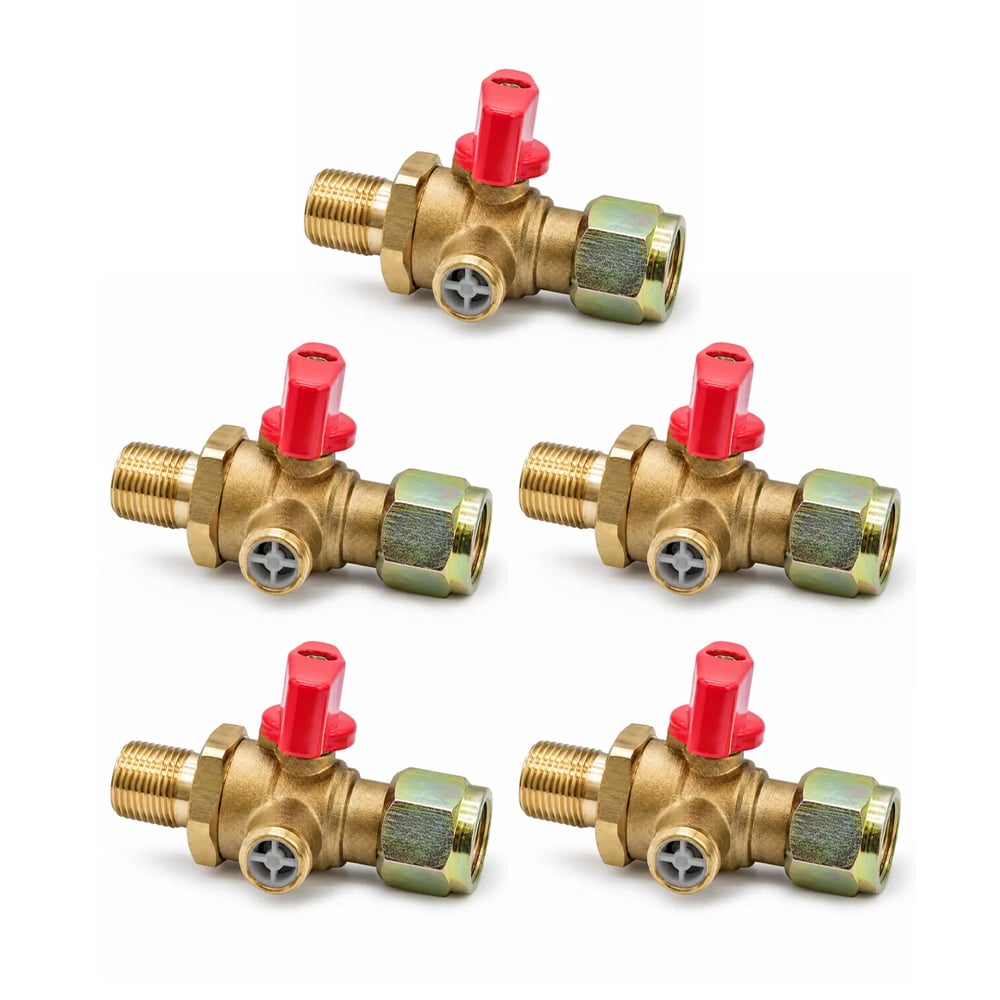 Heavy-Duty Self-Venting Brass Air Cut-Off Valve (M18 x 1.5 Threads, One-Way Exhaust)