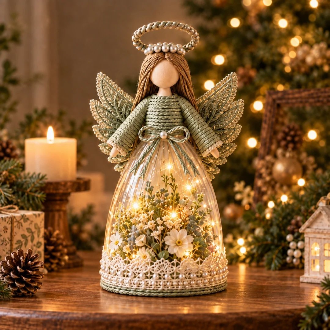 🔥 LAST DAY 49% OFF - 🌸🎁 Lighted Floral Angel Figurine