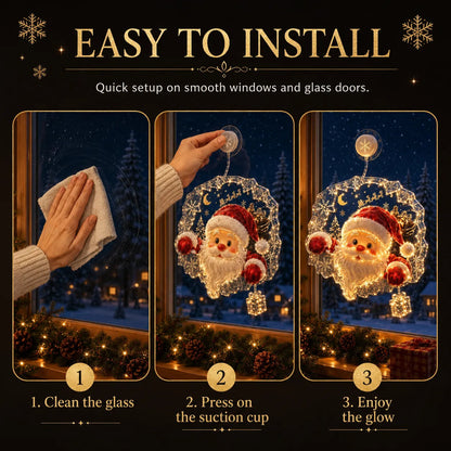 🏅 2026 Best Seller ✨🎄Lighted Christmas Window Decoration with Suction Cup | Warm LED Window Light with Double-Layer Design & Multiple Festive Styles ✨