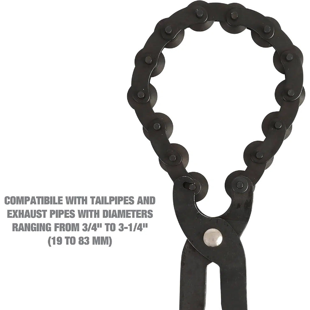 🔧Exhaust Cutter, Cuts 3/4" to 3-1/4" Pipe, Durable Chain Cutter Tool, Easy One-Handed Rotation, Compact Pipe Cutter Chain for Tight Spaces