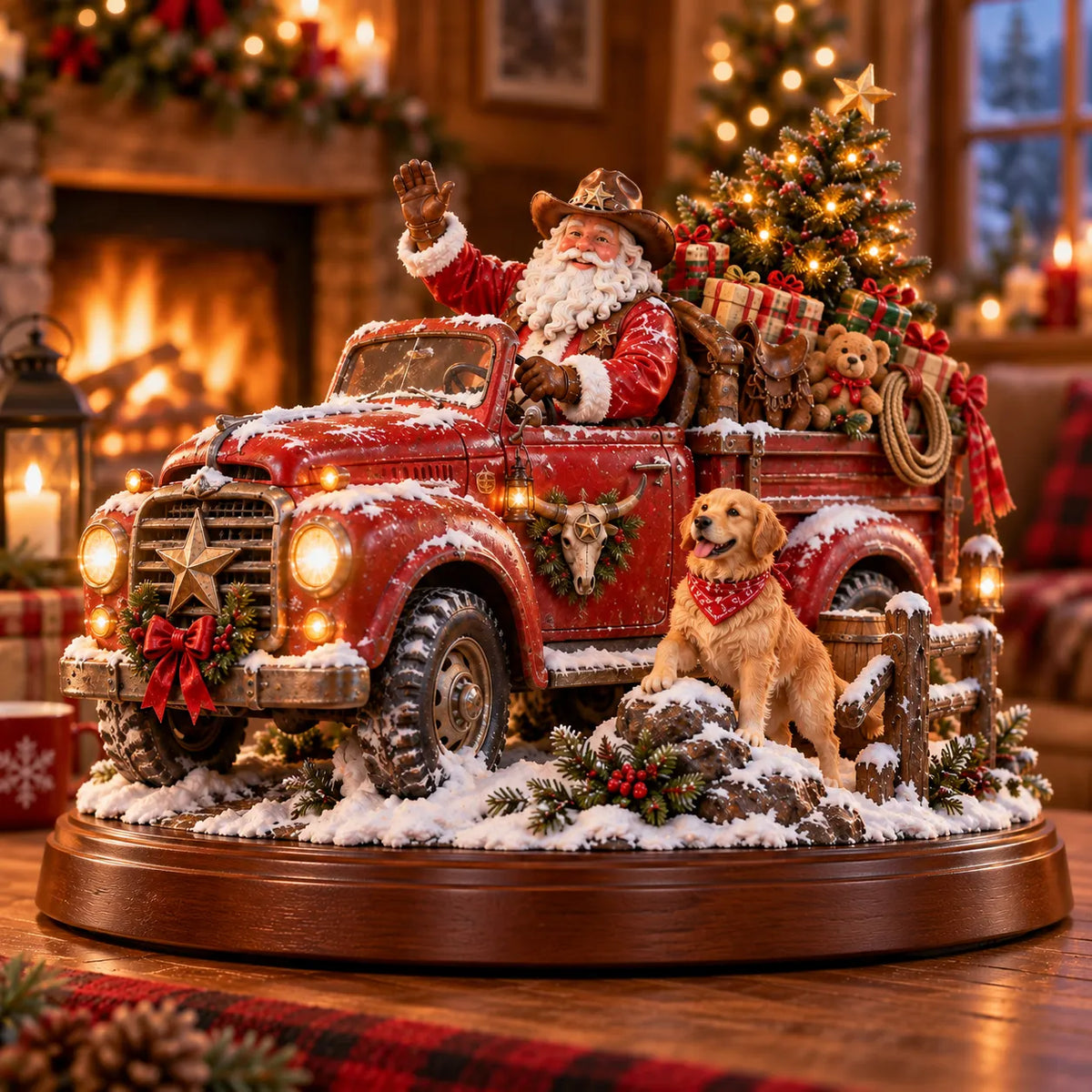 🎅🤠American Christmas Story™ – Santa’s Last Delivery Lighted Western Christmas Keepsake