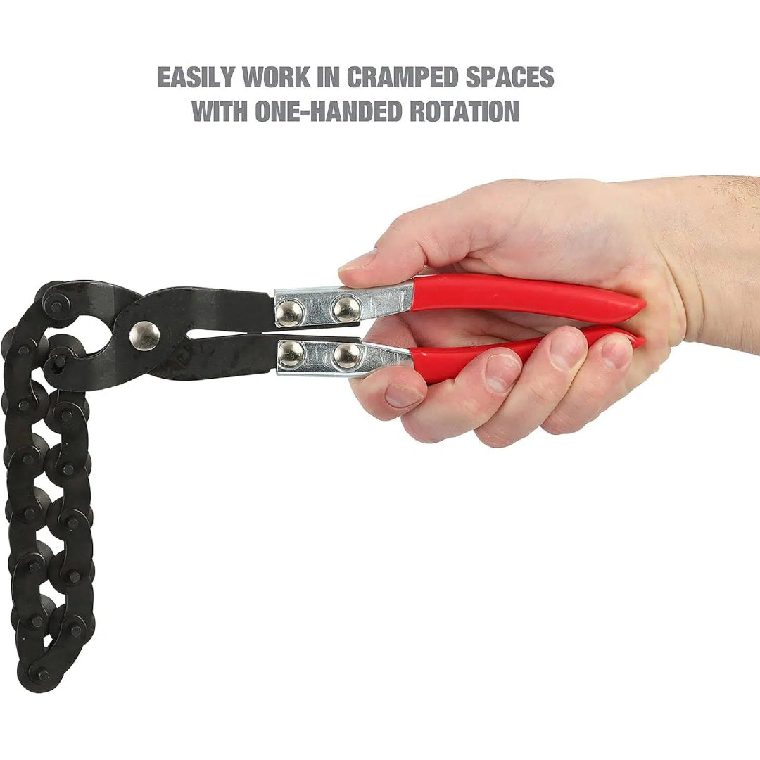 🔧Exhaust Cutter, Cuts 3/4" to 3-1/4" Pipe, Durable Chain Cutter Tool, Easy One-Handed Rotation, Compact Pipe Cutter Chain for Tight Spaces
