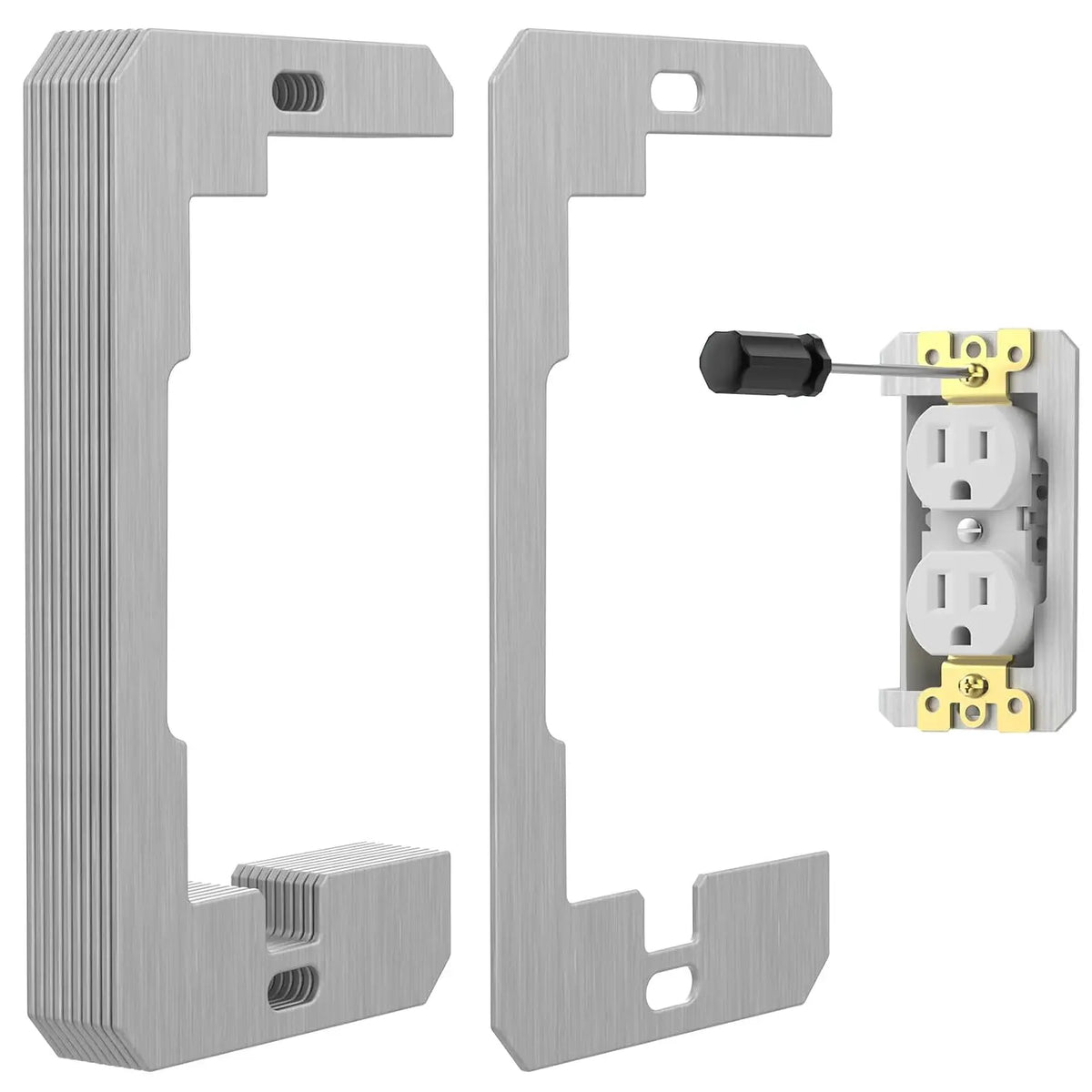 10 Pcs Wall Plate Spacer,Spacers for Electrical Outlets, Metal Flush Fit Device Leveling Plates for Electrical Outlet Repair, Fix Loose Outlets and Electrical Boxes