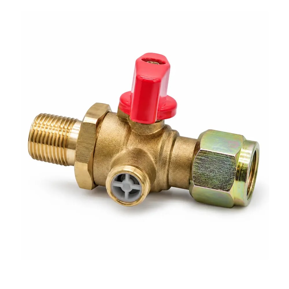 Heavy-Duty Self-Venting Brass Air Cut-Off Valve (M18 x 1.5 Threads, One-Way Exhaust)
