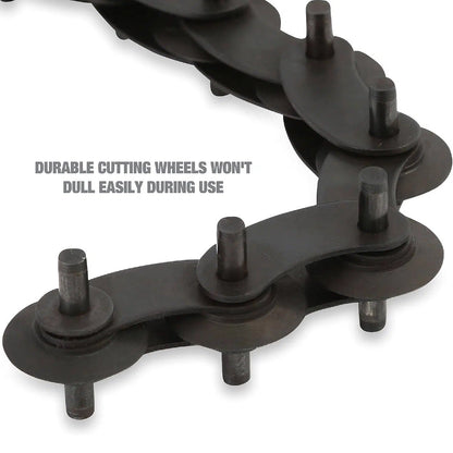 🔧Exhaust Cutter, Cuts 3/4" to 3-1/4" Pipe, Durable Chain Cutter Tool, Easy One-Handed Rotation, Compact Pipe Cutter Chain for Tight Spaces
