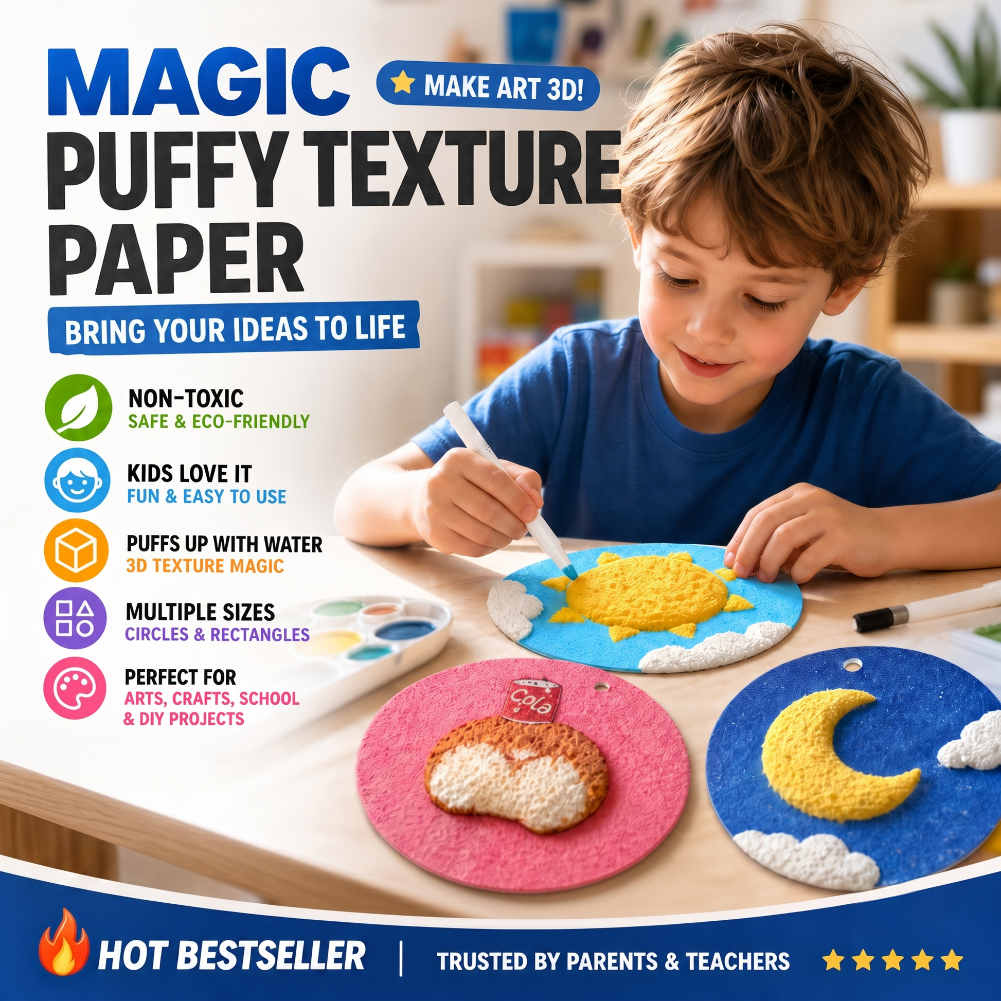 🎄Special Surprise Offer 🎁Buy 3 Get 2 Free！🔮Master the magic of painting！👩‍🎨Foam Texture Painting Paper🎁