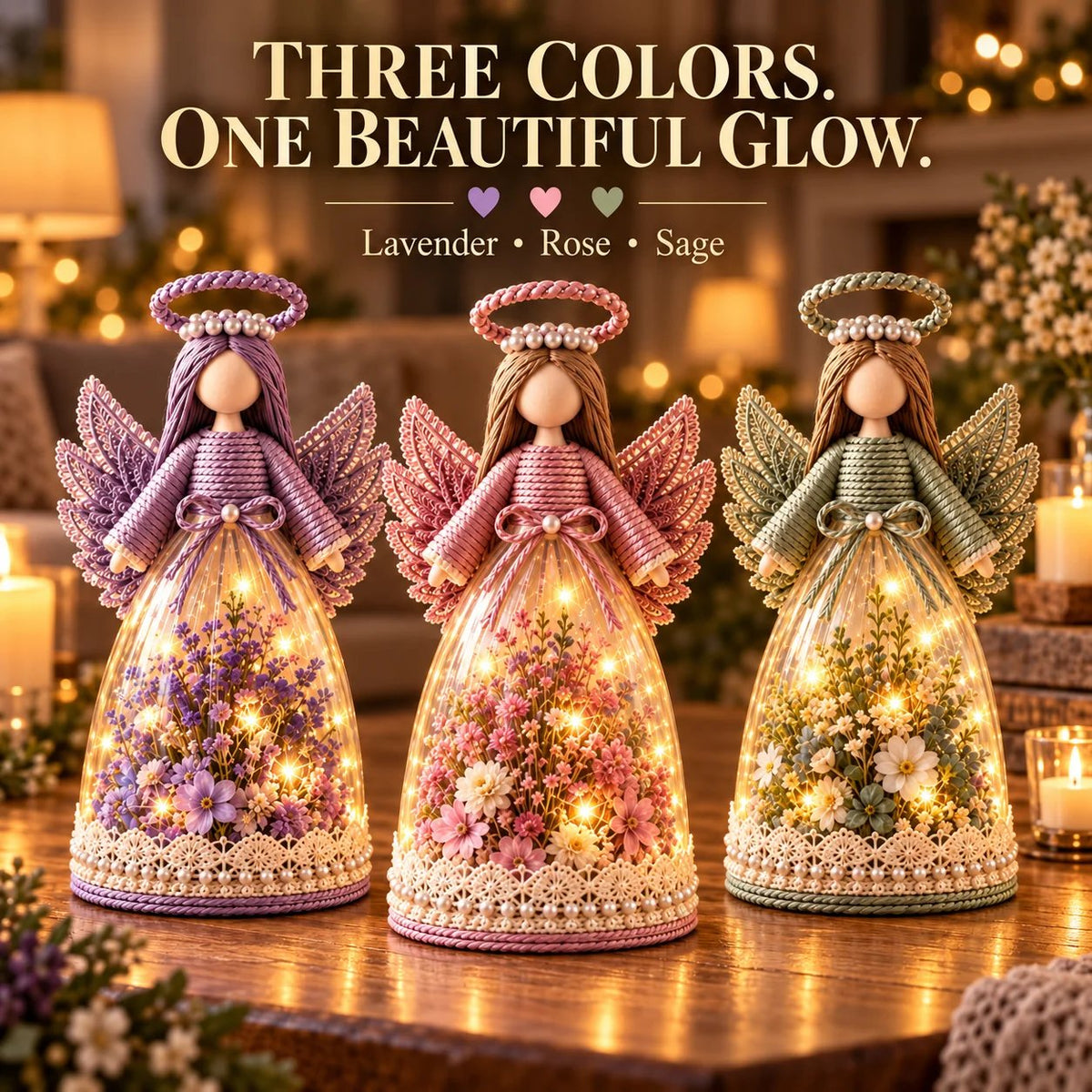 🔥 LAST DAY 49% OFF - 🌸🎁 Lighted Floral Angel Figurine