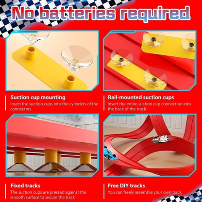 🎁Last Day Promotion 🔥🏎️DIY Children's Alloy Car Suction Cup Race Track