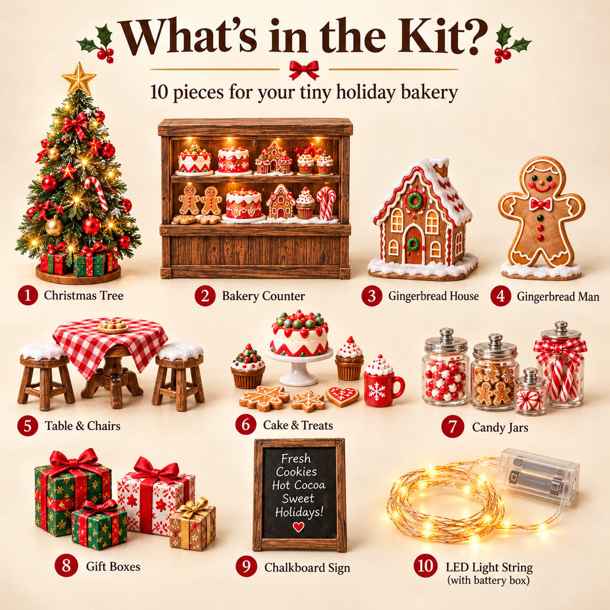 🎄 Gingerbread Bakery DIY Miniature Shadow Box Kit-Buy 2 Free Shipping
