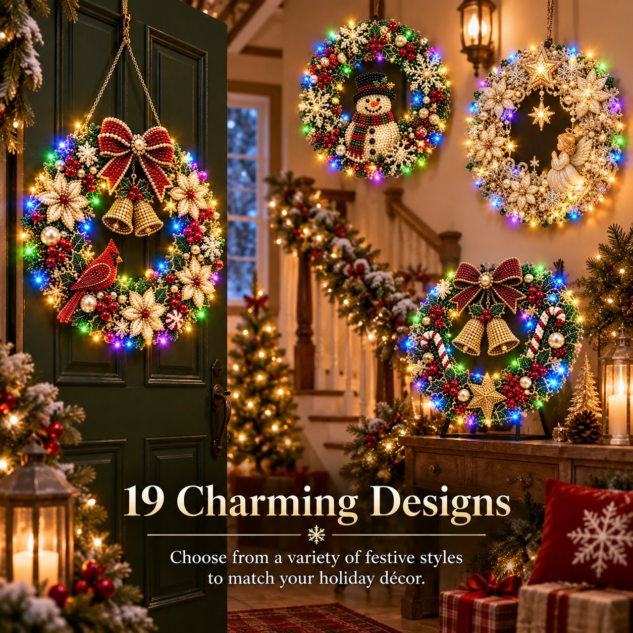 🎄💎 Sparkle & Glow Christmas Craft Art – LED Beaded Holiday Display Kit