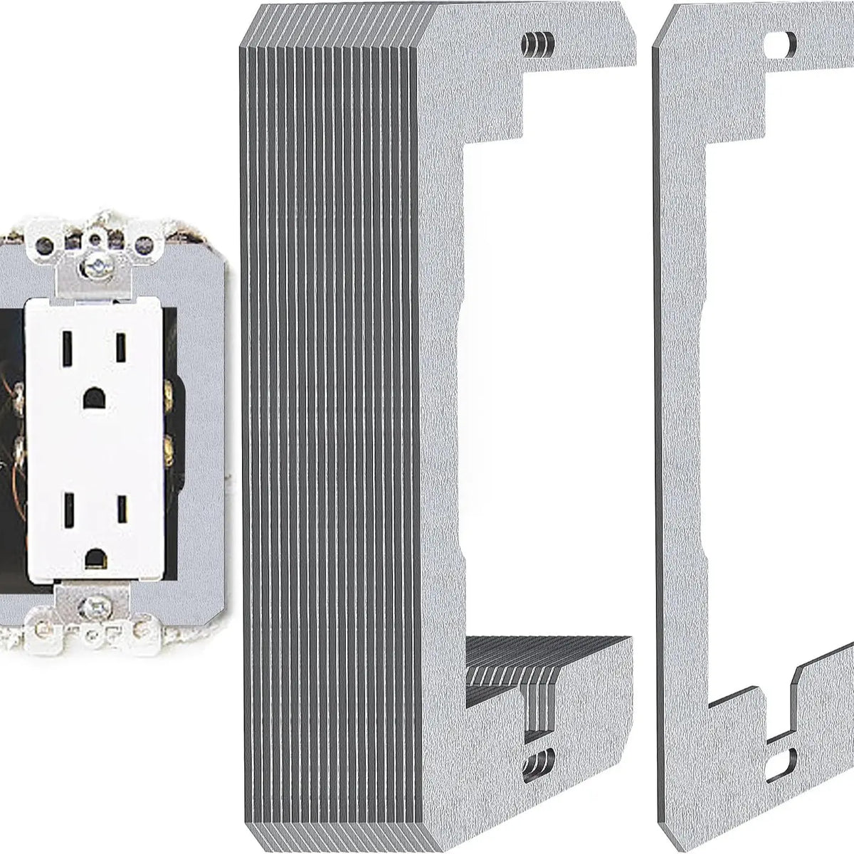 10 Pcs Wall Plate Spacer,Spacers for Electrical Outlets, Metal Flush Fit Device Leveling Plates for Electrical Outlet Repair, Fix Loose Outlets and Electrical Boxes