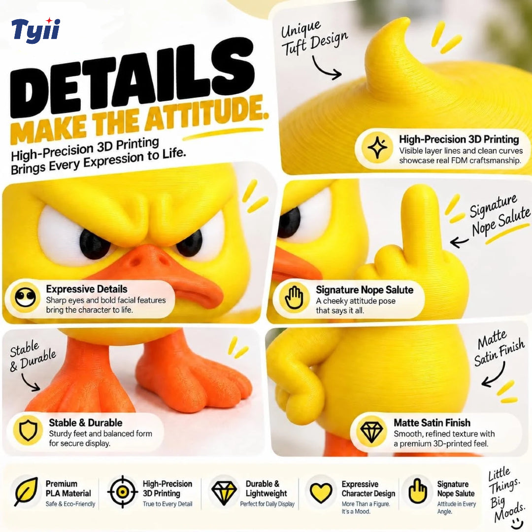 Angry Duck Figurine 🦆😤 – Funny Quirky Decor for Home & Garden