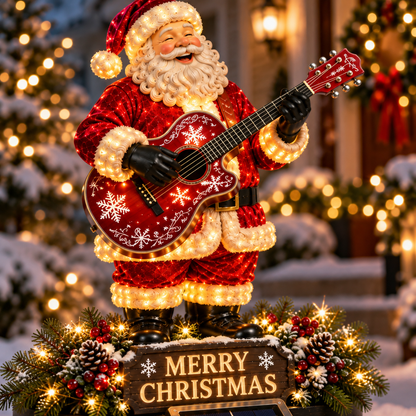 🔥49% Off Last Day Solar-Powered Light-Up Guitar Santa Christmas Yard Decoration