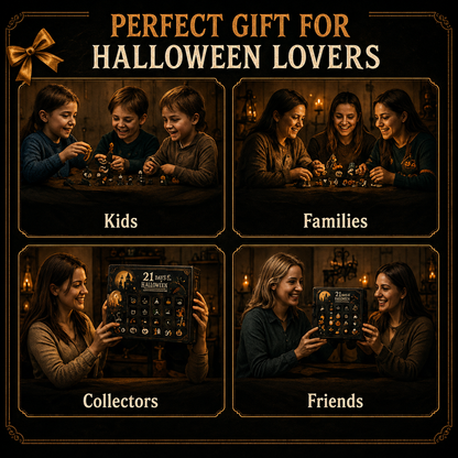 🎉🎃 31 Nights of Fright Halloween Countdown Box | 31 Unique Mini Figurines, Hanging Charms & Spooky Collectibles with No Repeats 👻✨