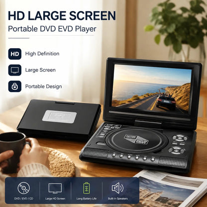 🔥Last Day 50% OFF - 📺 7.8" HD Portable DVD/EVD Player – Large Screen, Rechargeable & Compatible with DVD/CD/USB/SD – Perfect for Home & Travel 🔥