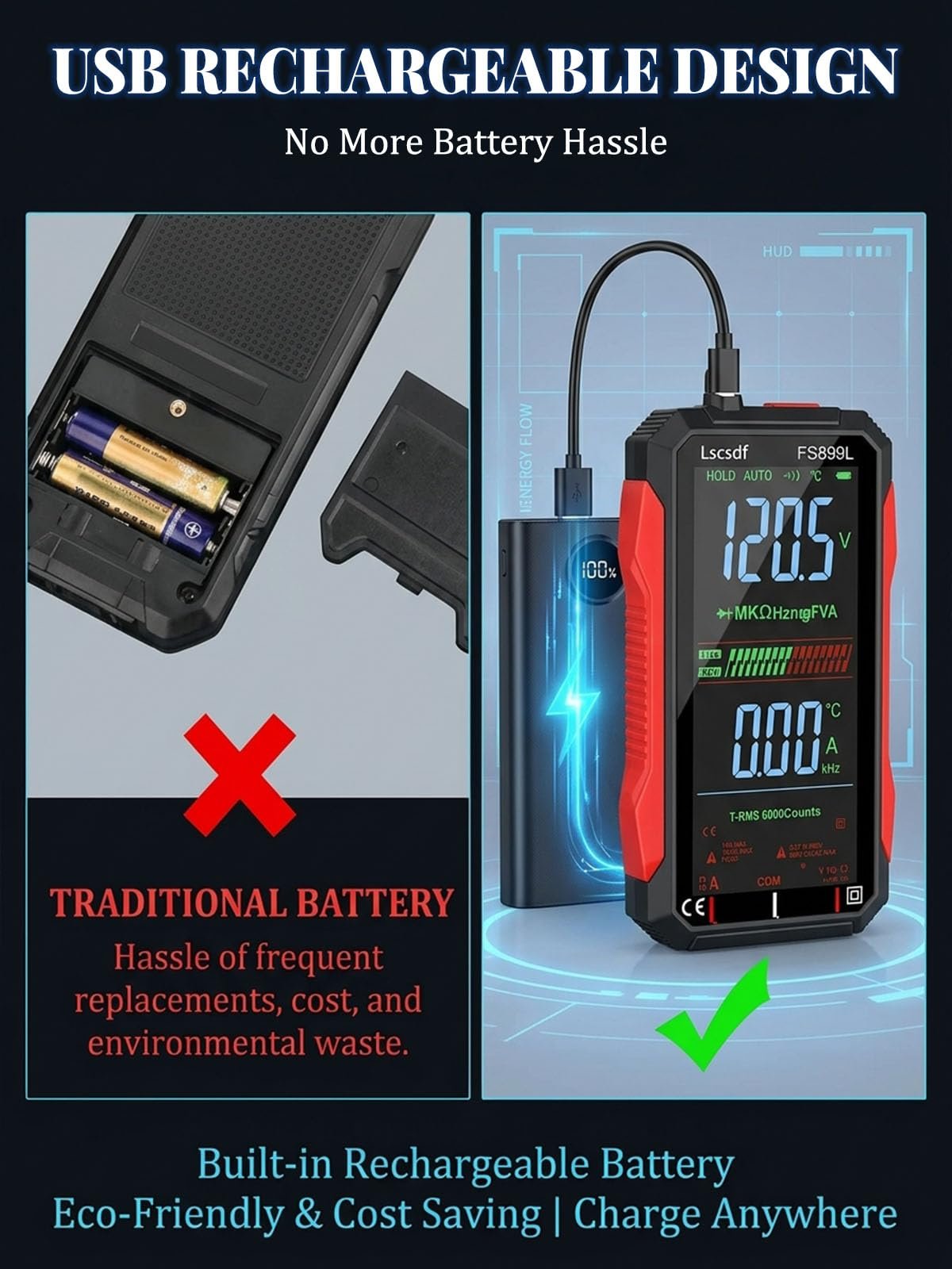 ⚡Hot Sales 49% OFF🔥USB Rechargeable Digital Multimeter