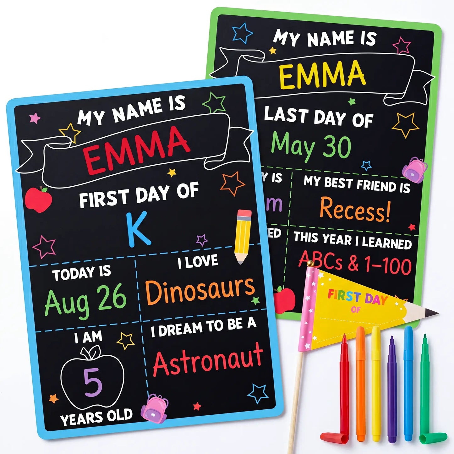First & Last Day School Sign – Double-Sided Chalkboard for Every Milestone