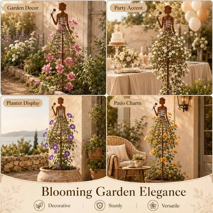 🌹👗 Living Floral Lady Garden Trellis – Sculptural Climbing Frame for Roses & Vines