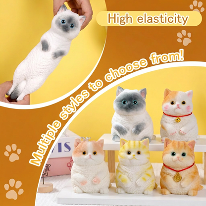 🎨🐾Soft and Cuddly Cat – Stress-Relief Squeezable Toy