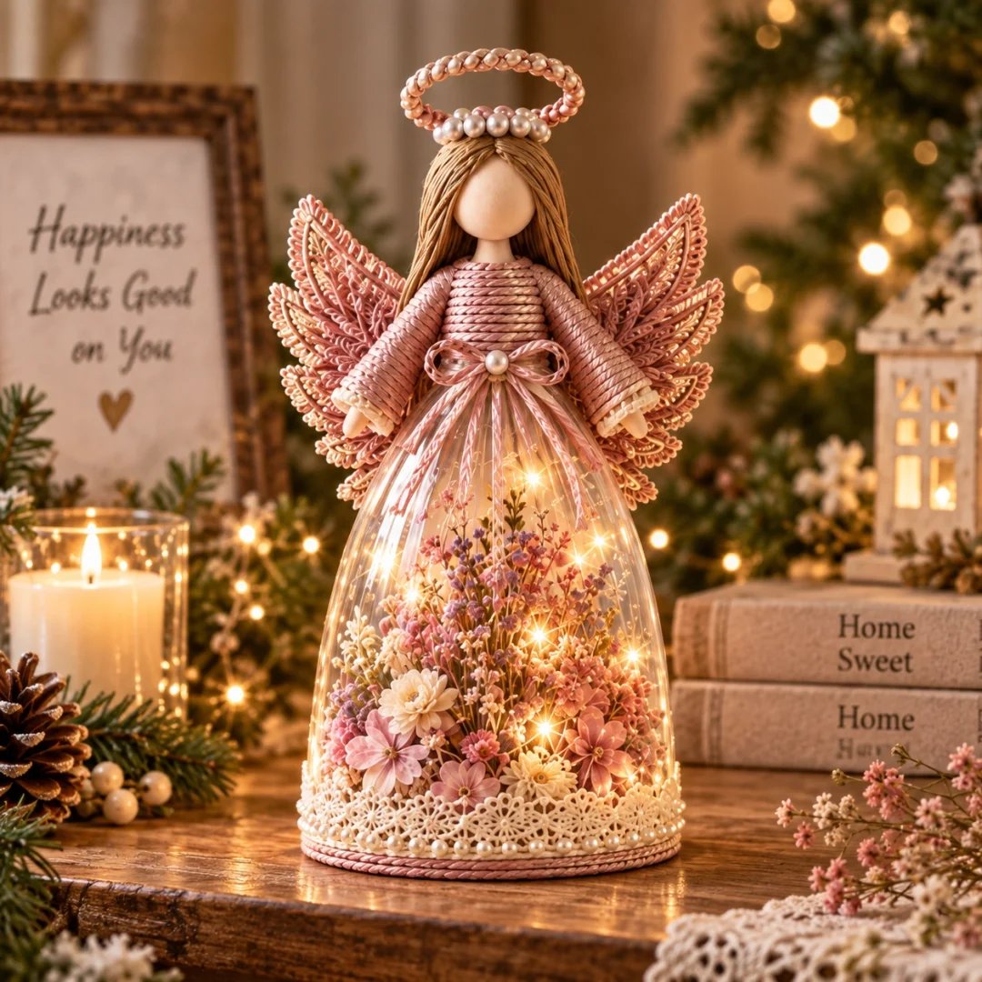 🔥 LAST DAY 49% OFF - 🌸🎁 Lighted Floral Angel Figurine