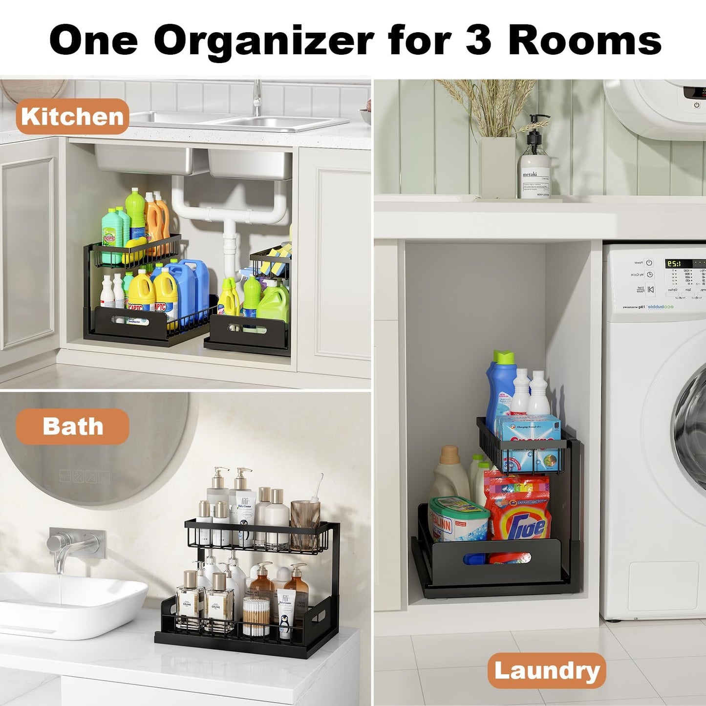 L-Shaped Pull Out Under Sink Organizer