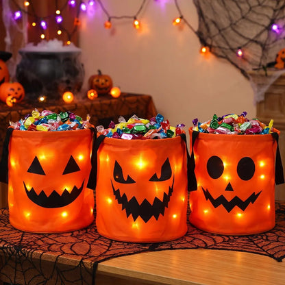 ✨Halloween Glowing Pumpkin Bags – LED Lights & Spacious Interior 🍬