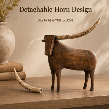 🐂Vintage Longhorn Bull Sculpture
