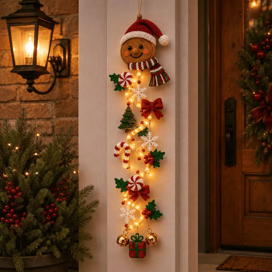 🎄Light-Up Christmas Door Hanger – 6 Festive Designs with Warm Holiday Glow ✨