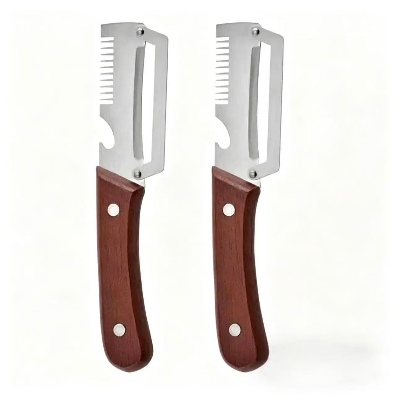 🔥WOVERSSY®Wooden-Handled Stainless Steel Sharp Peeler with Built