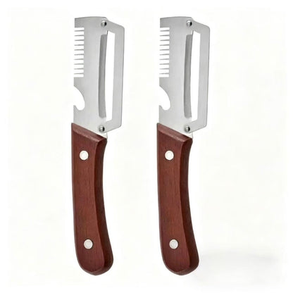 🔥WOVERSSY®Wooden-Handled Stainless Steel Sharp Peeler with Built