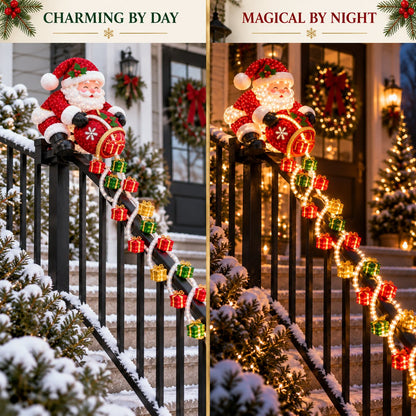 🔥🎅 Santa Magic Gift Cascade Railing Light