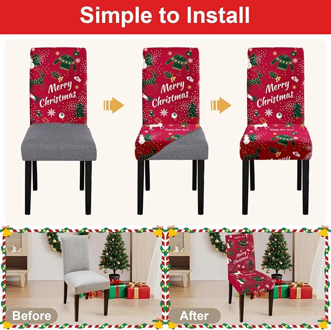 Santa Claus Dining Chair Covers Set