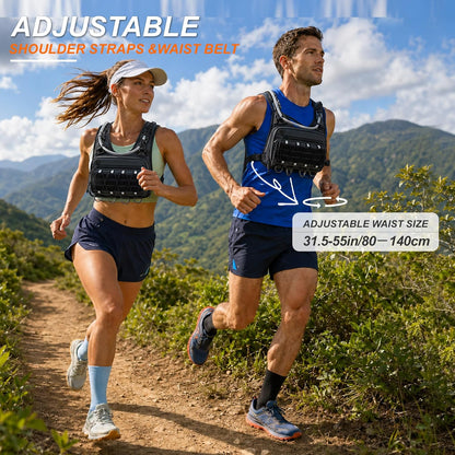 Lightweight men's hydration vest with hydration bladder, suitable for any outdoor activity.
