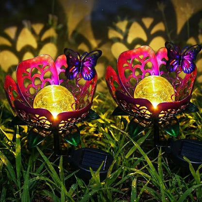 🦋Solar-powered butterfly lotus lantern