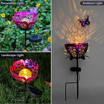 🦋Solar-powered butterfly lotus lantern