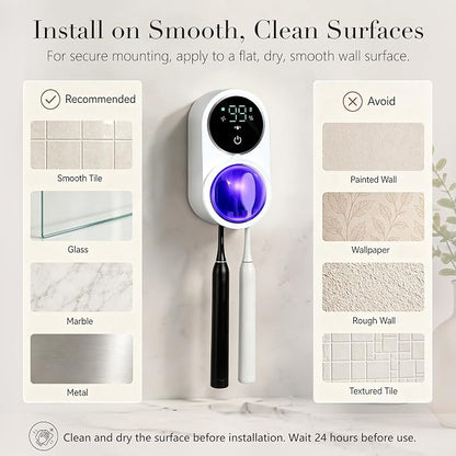 Toothbrush Sanitizer Holder with UV & Dual-Mode Clean Fan Dry
