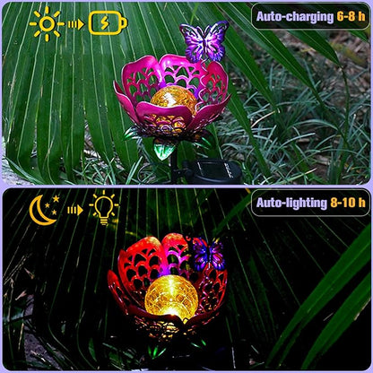 🦋Solar-powered butterfly lotus lantern