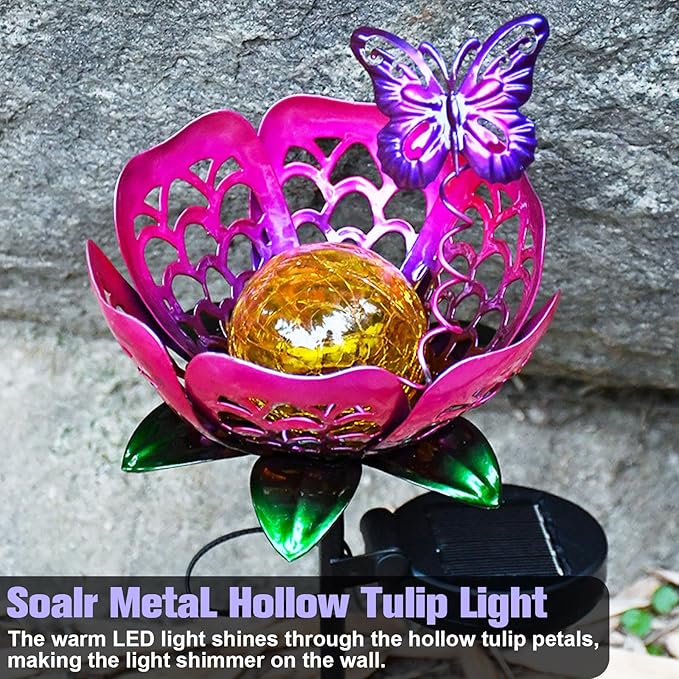 🦋Solar-powered butterfly lotus lantern
