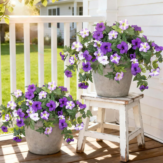 Outdoor Artificial Petunia Flowers Decor (2Pcs)