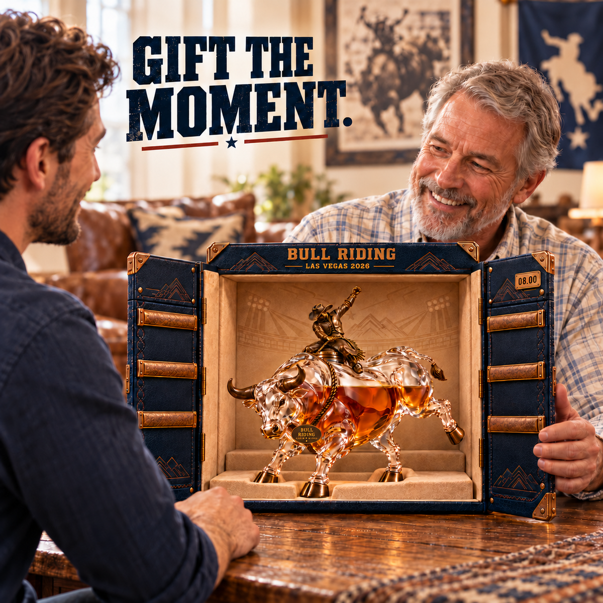 🤠 Eight Seconds Bull Rider Whiskey Decanter — Las Vegas 2026 Limited Custom Edition