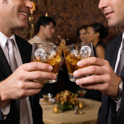💀Skull Frozen Cubes Molds Silicone Tray, BPA Free Halloween Skull Shaped Ice Maker for Whiskey, Cocktails, Soda & Party Drinks