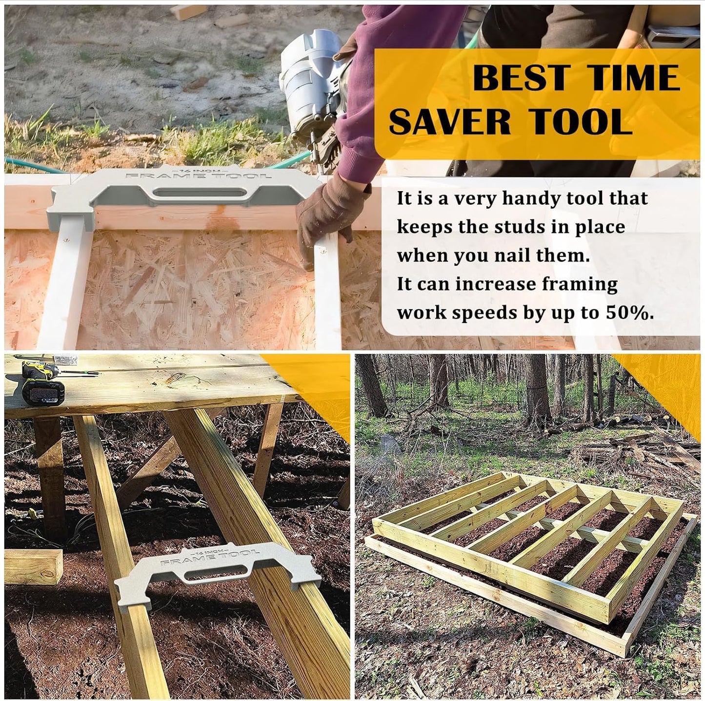Framing Tool, 12/14/16 Inch On-Center Stud Layout Tool