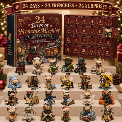💯 🐶 24-Day French Bulldog Christmas Advent Calendar | 24 Unique Collectible Frenchie Characters with Different Outfits, Personalities & Daily Holiday Surprises 🎄✨