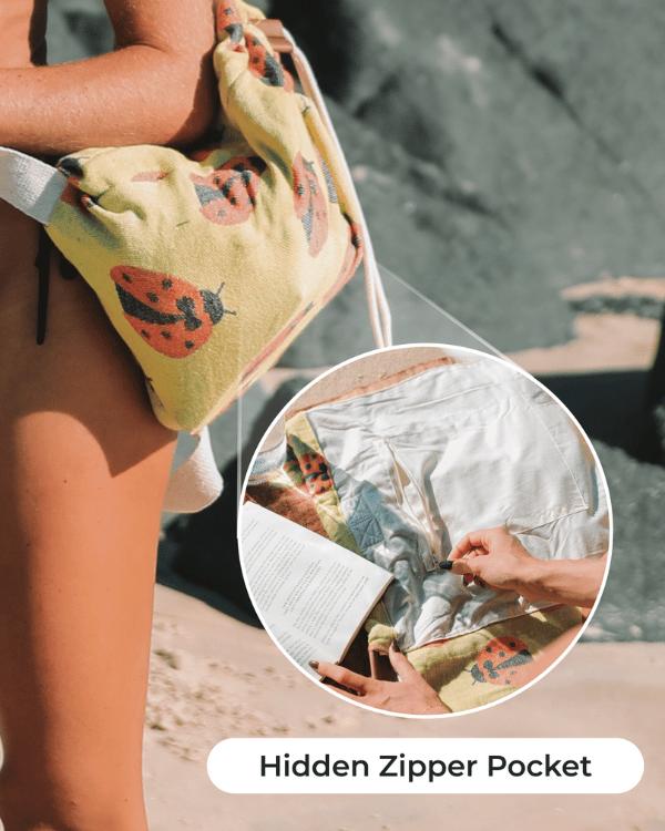 ⏰LAST DAY 49% OFF - 🏖️2-in-1 Convertible Towel & Backpack with Inner Zip Pocket & Sand-Repelling Fabric