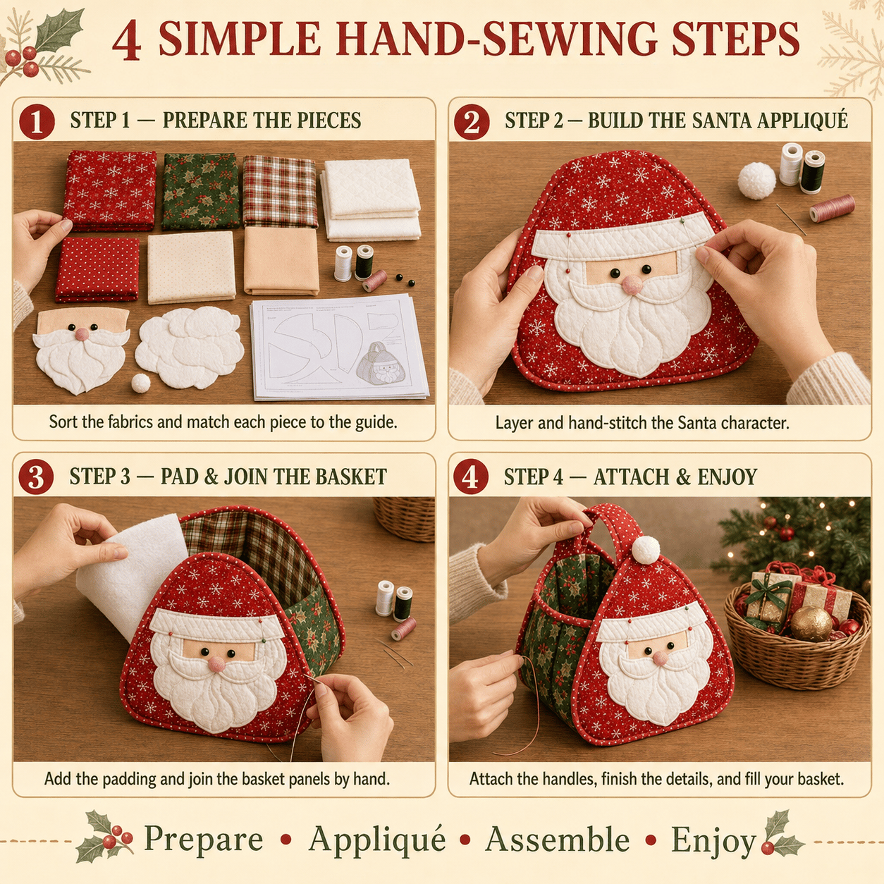 🎄Christmas Character Quilted Carry Basket
