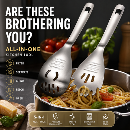 🥳2026 HOT SALE🥳💞50K+ SOLD! 🥄🎁 50% OFF! Stainless Steel Spoon – From £7.98! 5-in-1 filters, grinds, fetches & opens. Space-saving kitchen hero – stock up & save! 🏠✅