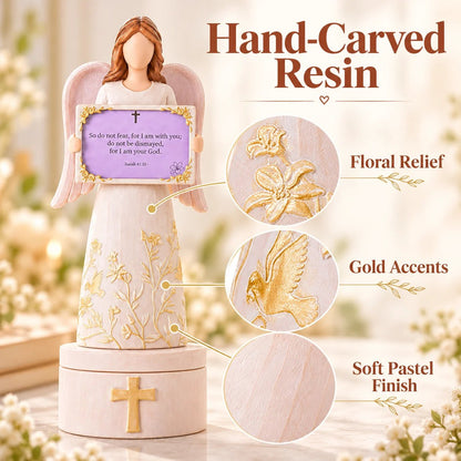 🙏✨Hand-Crafted Resin Angel Figurine with Color-Coded Bible Verse Cards & Storage Box 🕊️🎁