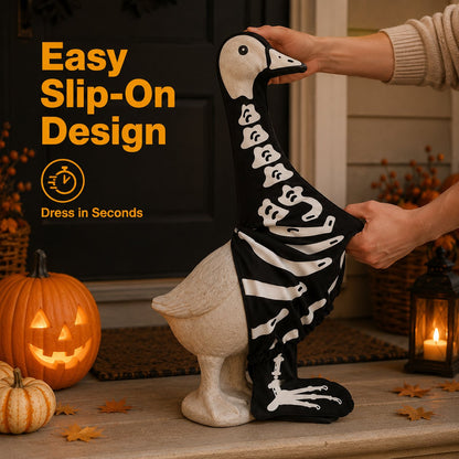 🎃Halloween Goose Skeleton Costume for Porch🪿👻