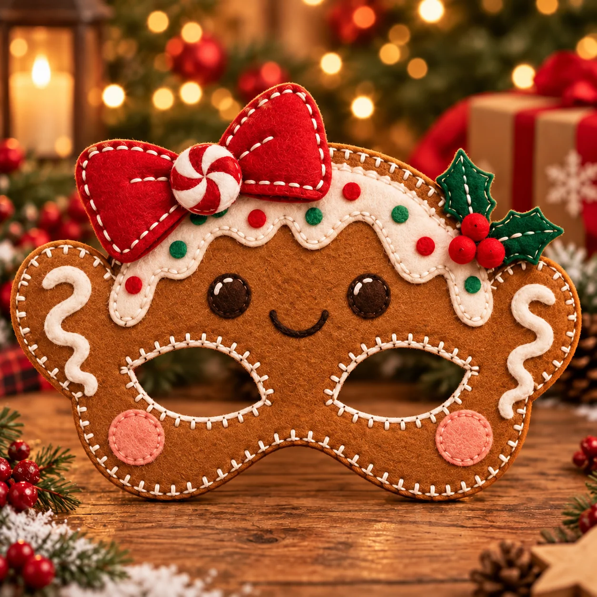 🎄 Handmade Christmas Felt Masks | Cute Holiday Party Costumes & Festive Dress-Up Accessories