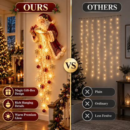 🎅 Santa’s Magical Gift Starfall Cascade™ | Lighted Christmas Wall Decor